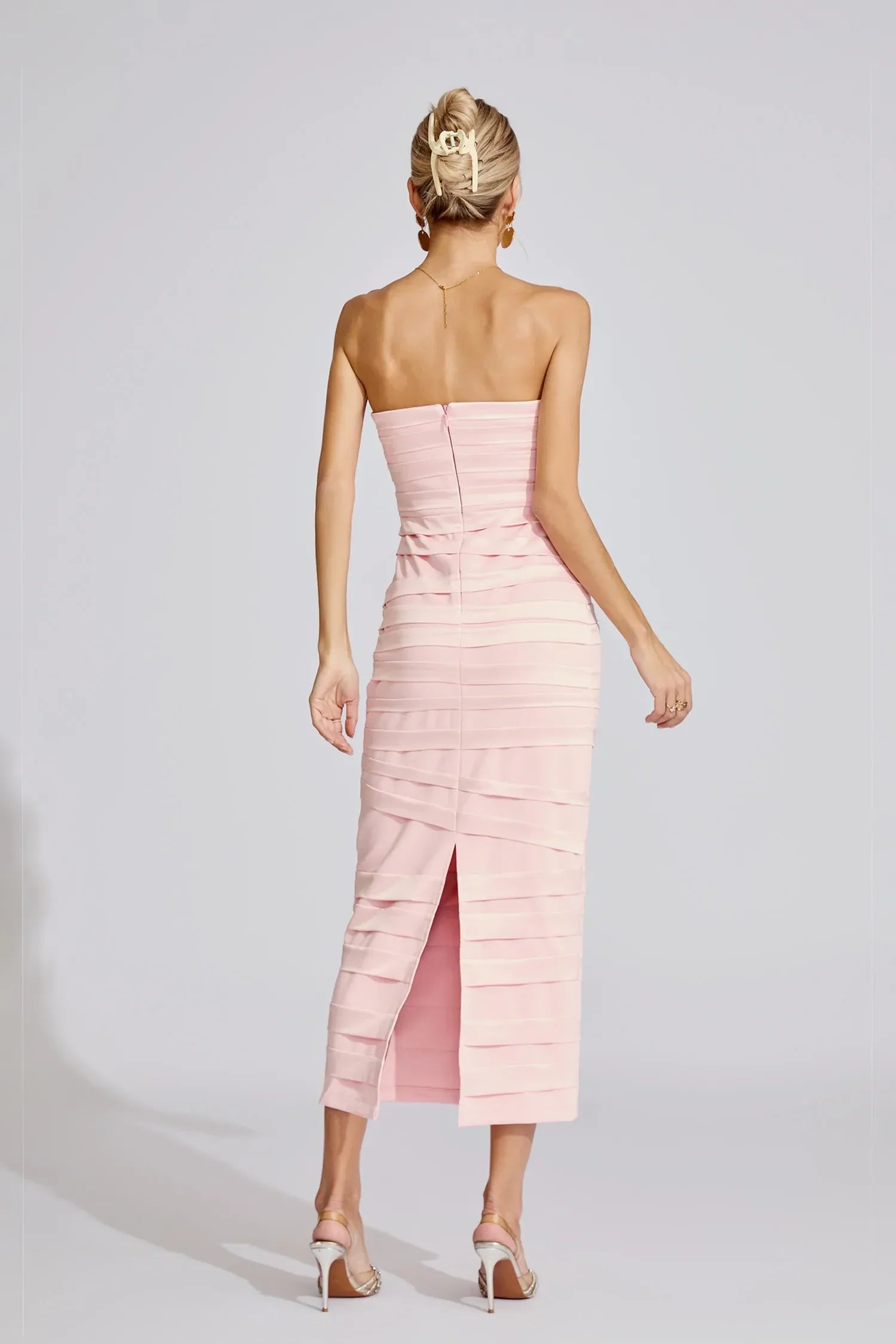 Zella Pembe Fiyonk Maxi Elbise