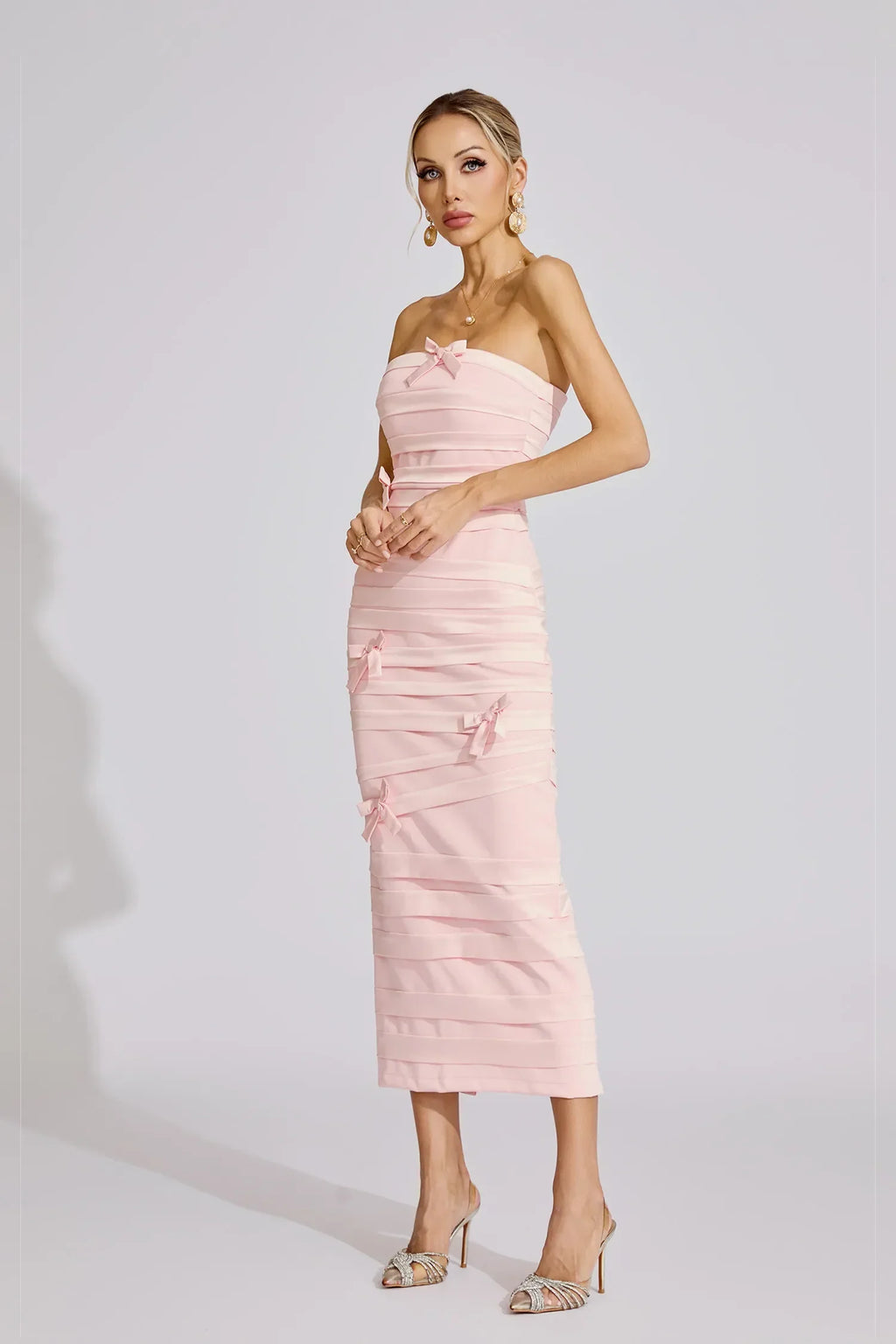 Zella Pembe Fiyonk Maxi Elbise
