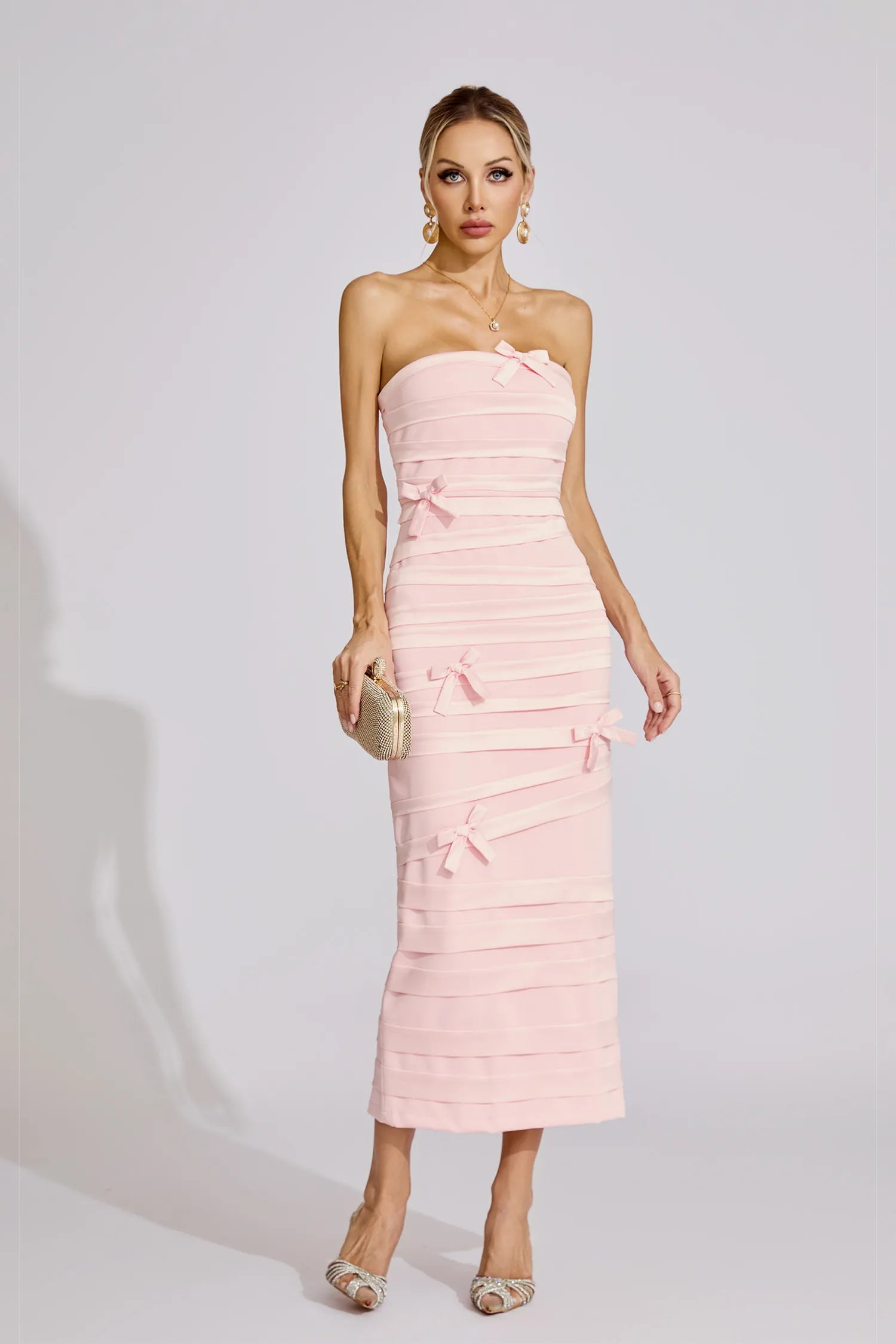 Zella Pembe Fiyonk Maxi Elbise