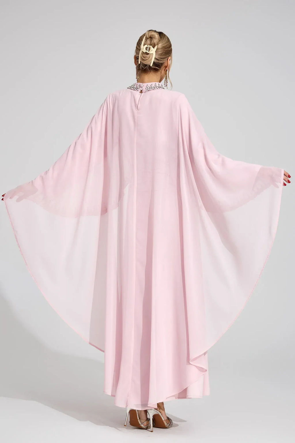 Aziel Pembe Elmas Maxi Elbise