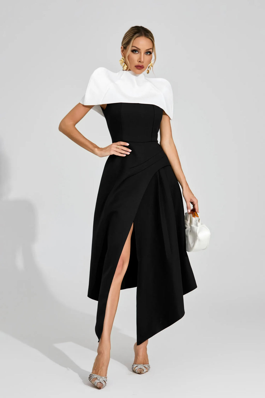 Stephanie Noir Éclat Midi Elbise