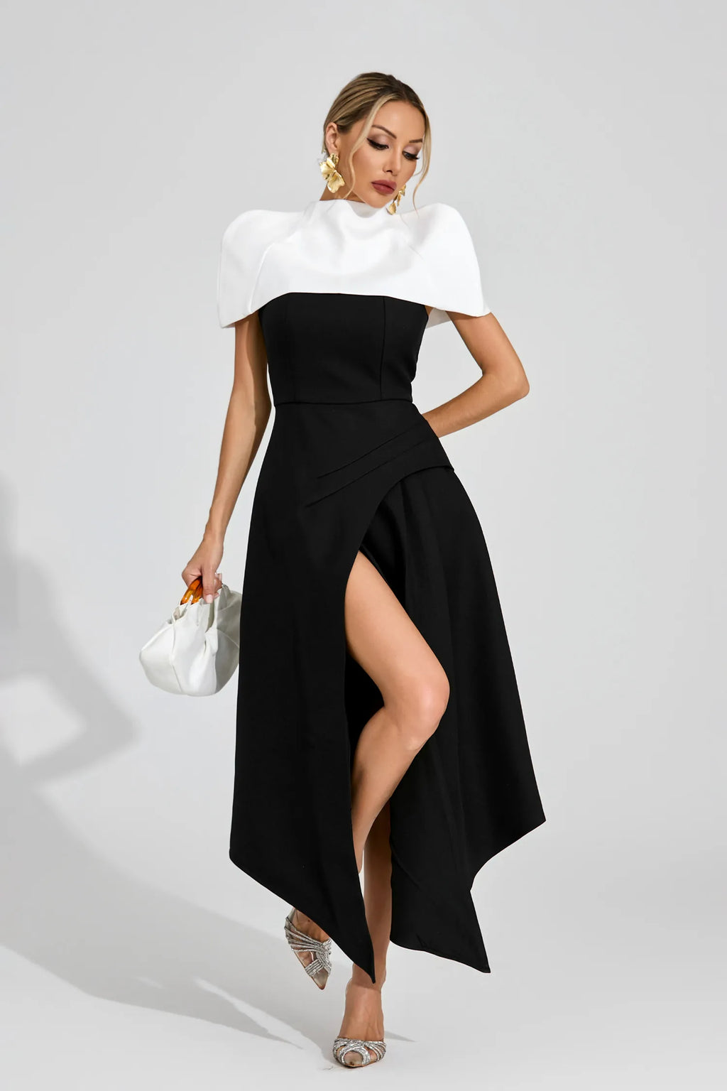 Stephanie Noir Éclat Midi Elbise