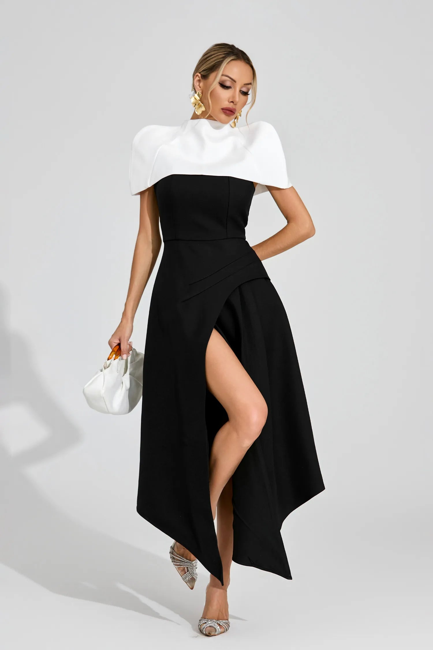 Stephanie Noir Éclat Midi Elbise