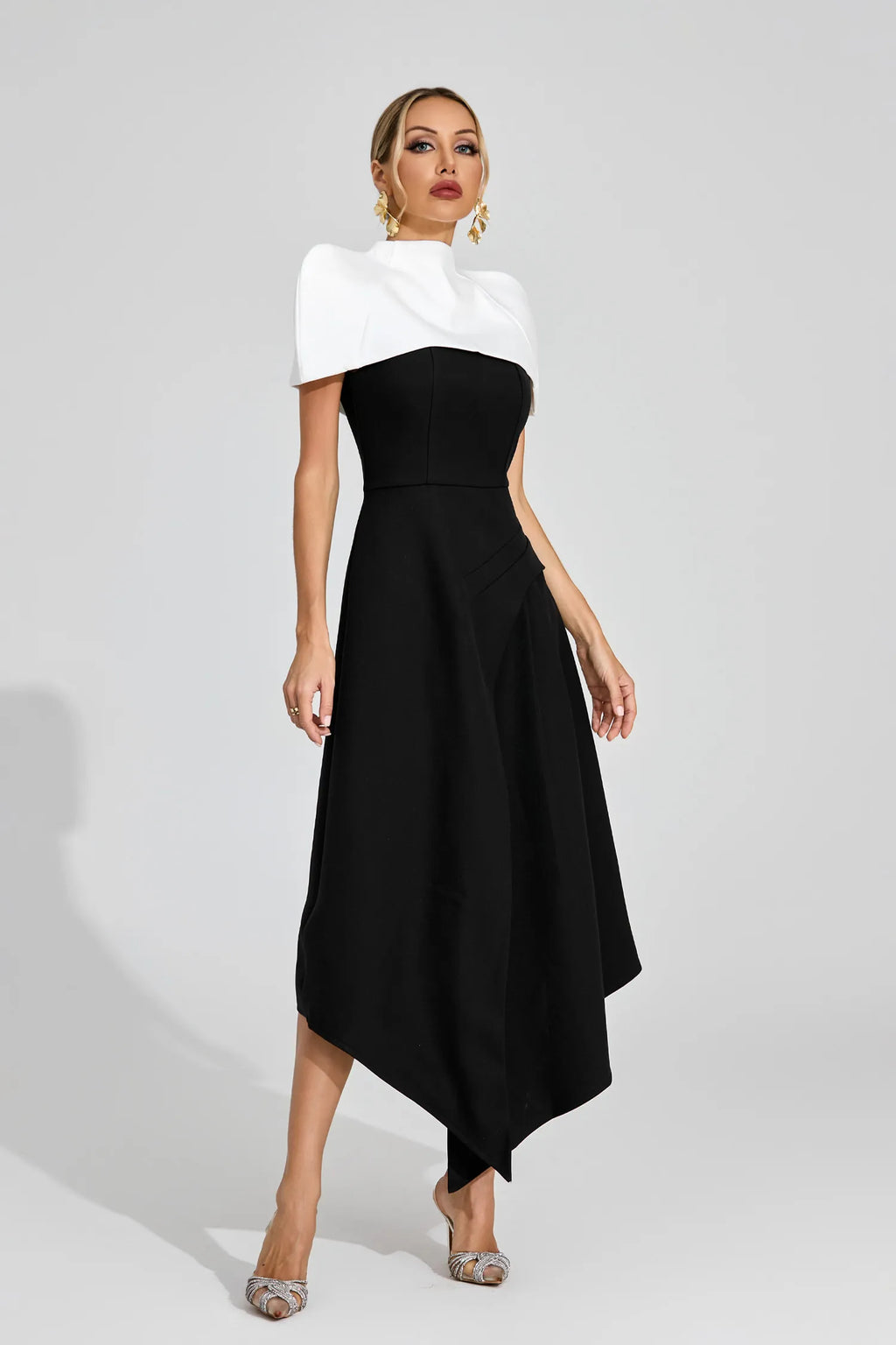 Stephanie Noir Éclat Midi Elbise
