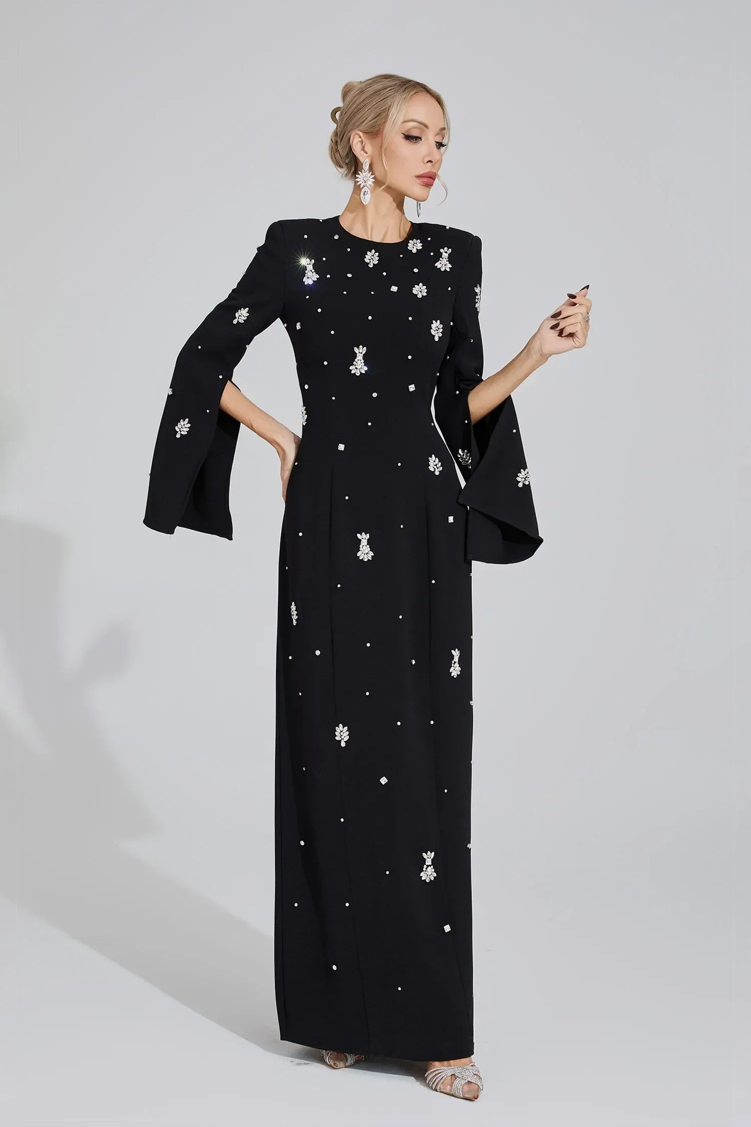 Vayla Siyah Elmas Maxi Elbise