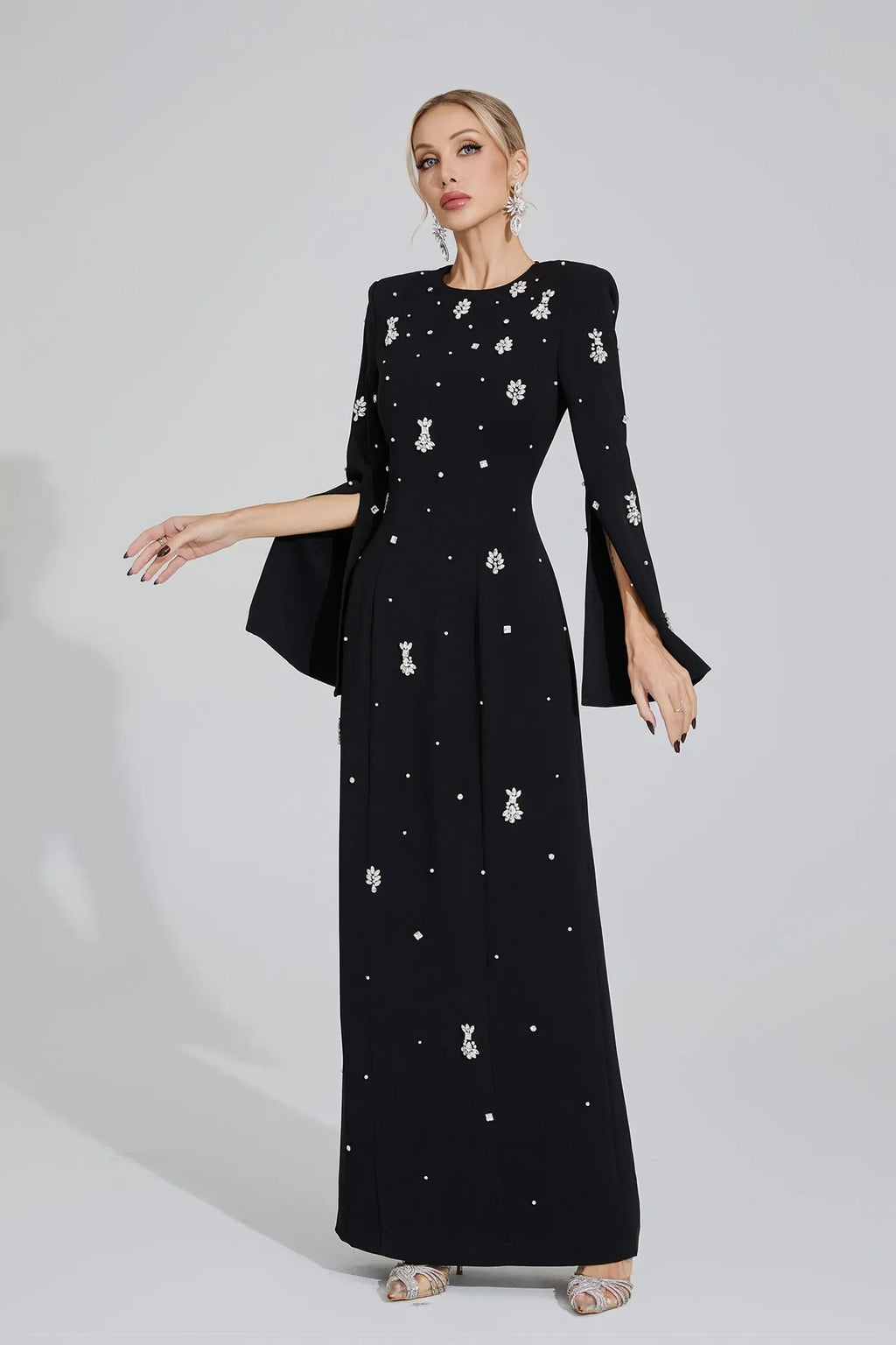 Vayla Siyah Elmas Maxi Elbise