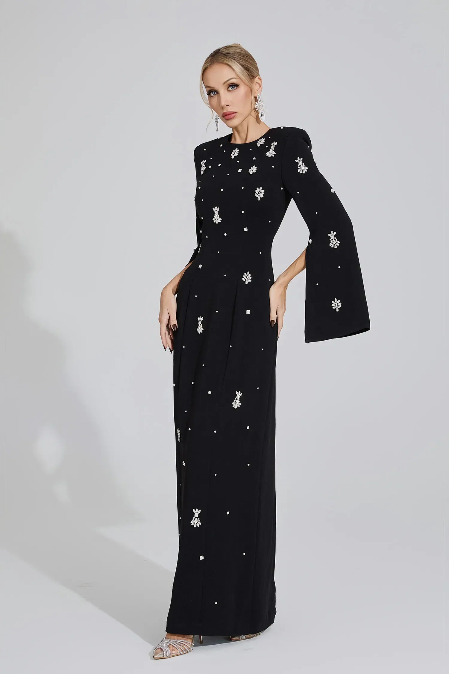 Vayla Siyah Elmas Maxi Elbise