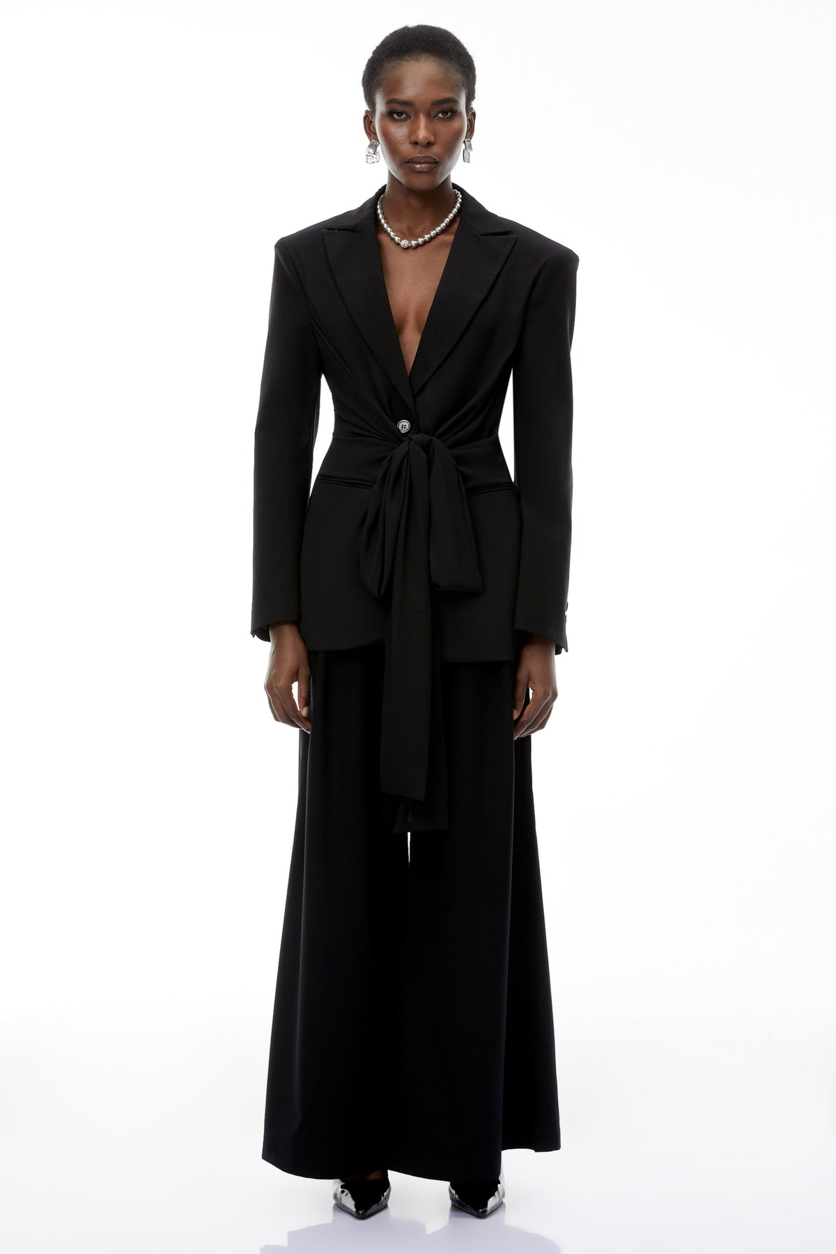 Jasmine Kuşak Detaylı Kruvaze Blazer Ceket Siyah