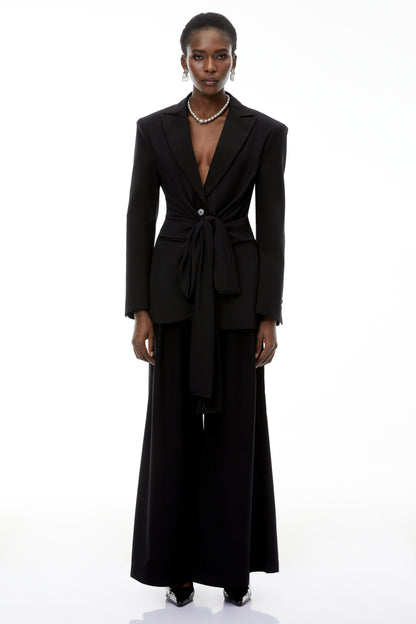 Jasmine Kuşak Detaylı Kruvaze Blazer Ceket Siyah