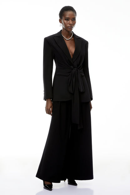 Jasmine Kuşak Detaylı Kruvaze Blazer Ceket Siyah
