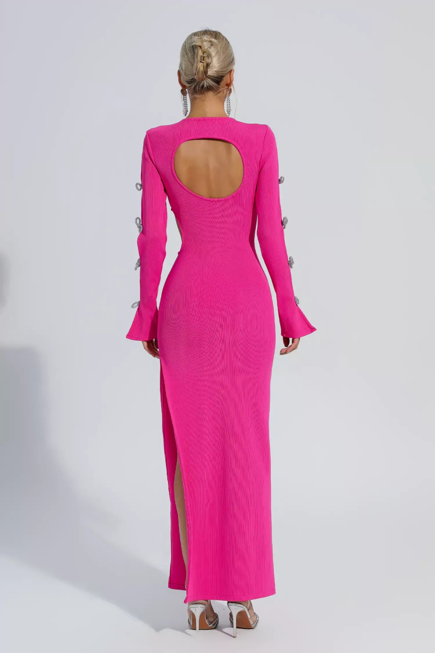 Jenna Pembe Kesik Bandaj Maxi Elbise