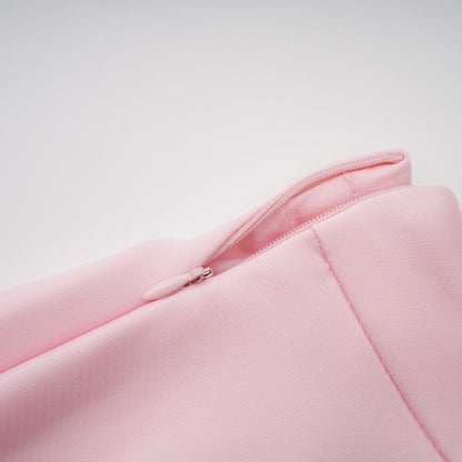 Johanna Bağlama Detaylı Bluz ve Etek Takım Pembe