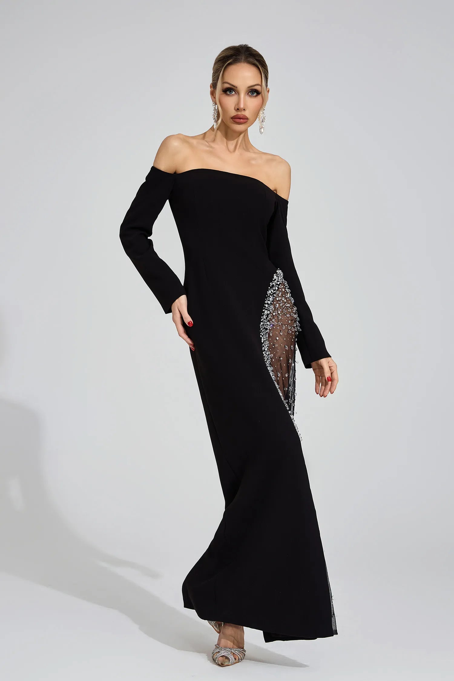 Artemis Siyah Elmas Maxi Elbise