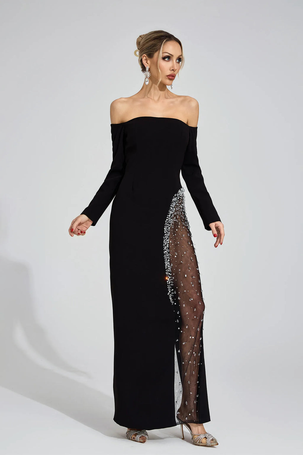 Artemis Siyah Elmas Maxi Elbise