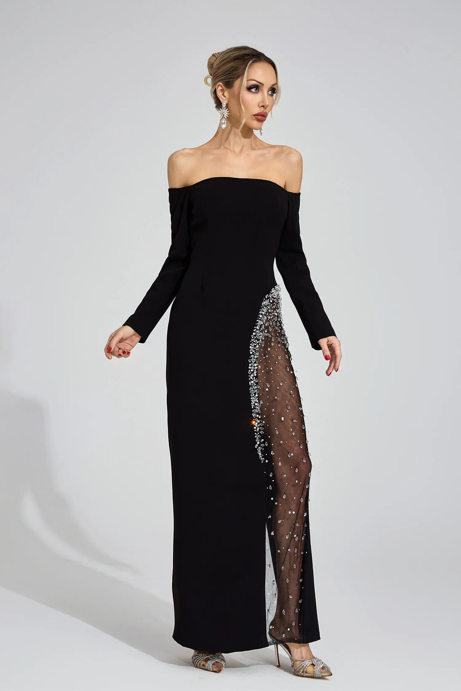 Artemis Siyah Elmas Maxi Elbise