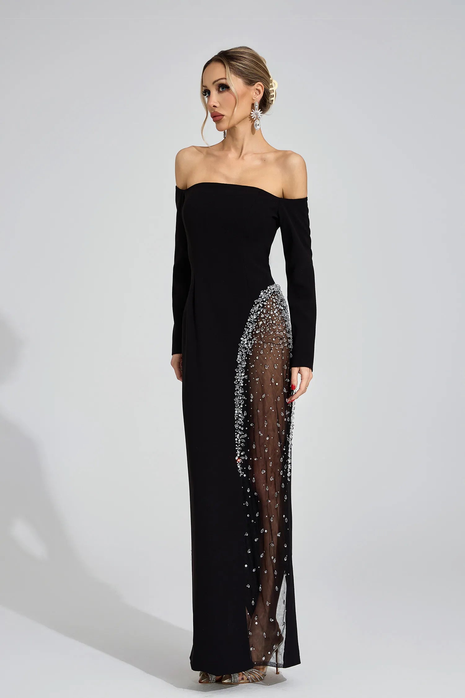 Artemis Siyah Elmas Maxi Elbise
