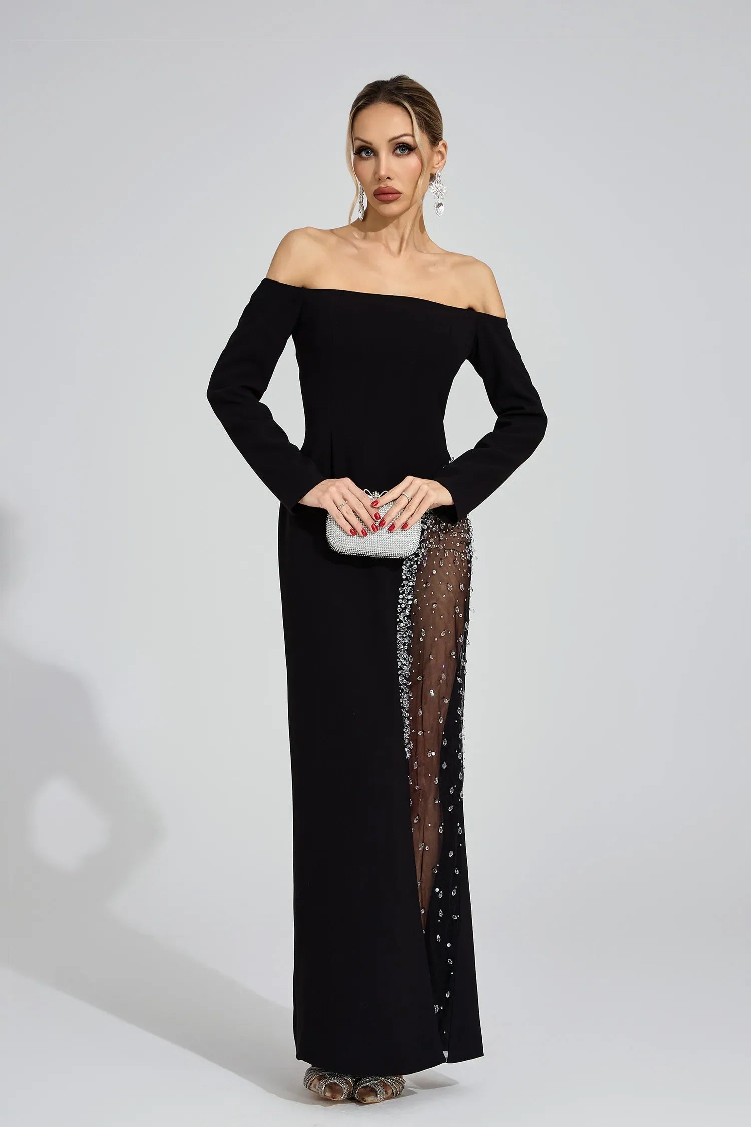 Artemis Siyah Elmas Maxi Elbise