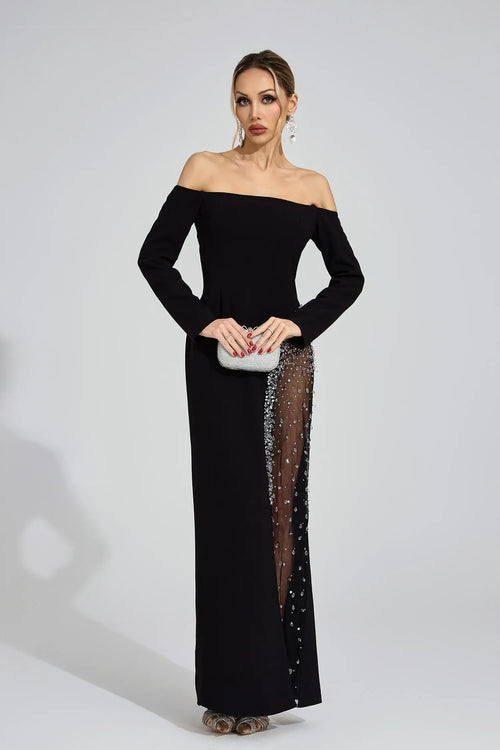Artemis Siyah Elmas Maxi Elbise