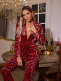 Larnell Uzun Kollu Leopar Blazer Takım
