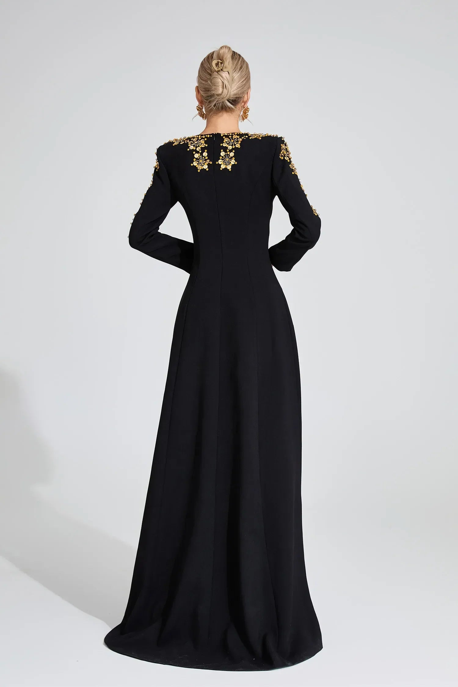 Elowen Siyah Elmas Maxi Elbise
