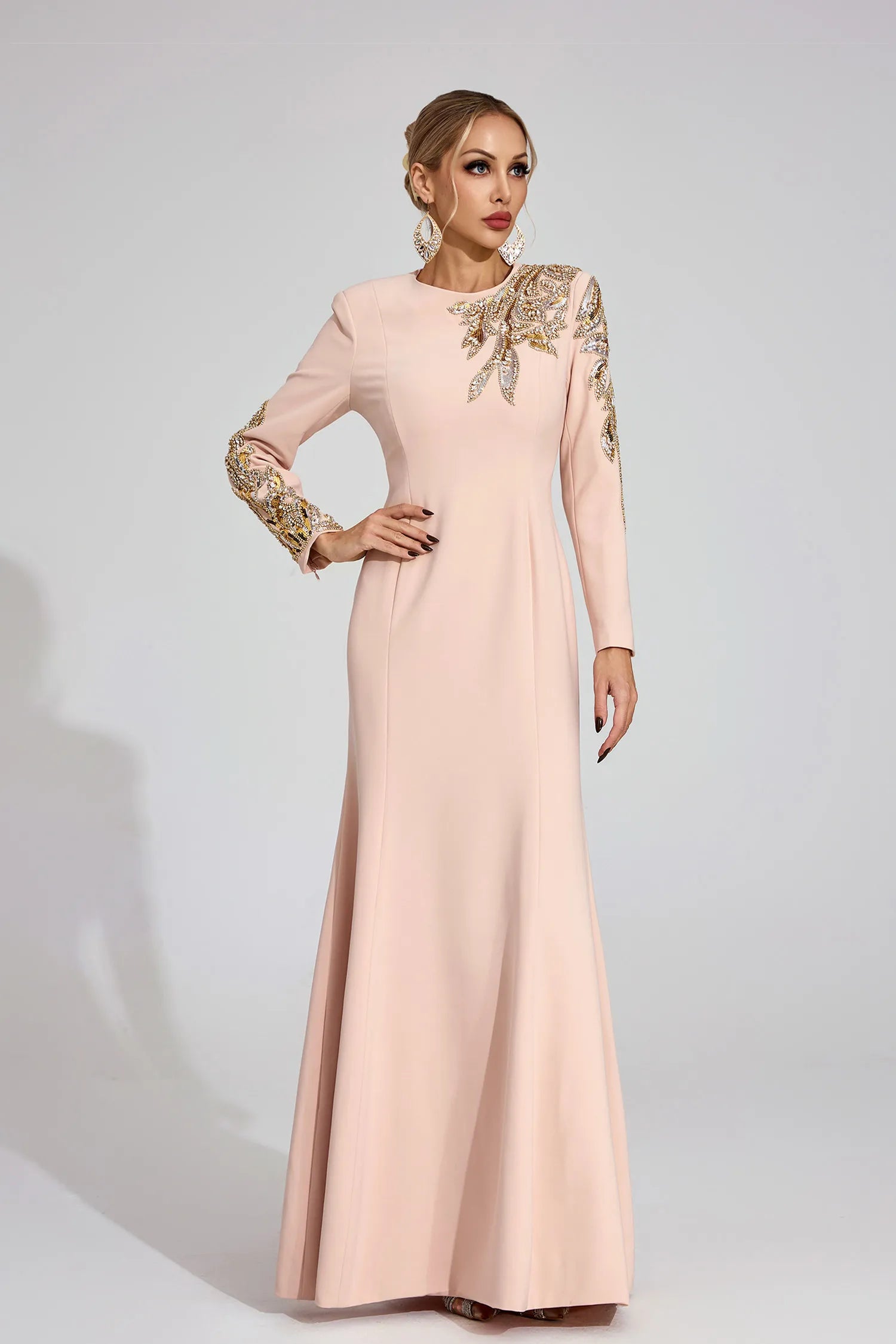 Melusine Siyah Zarif Maxi Elbise