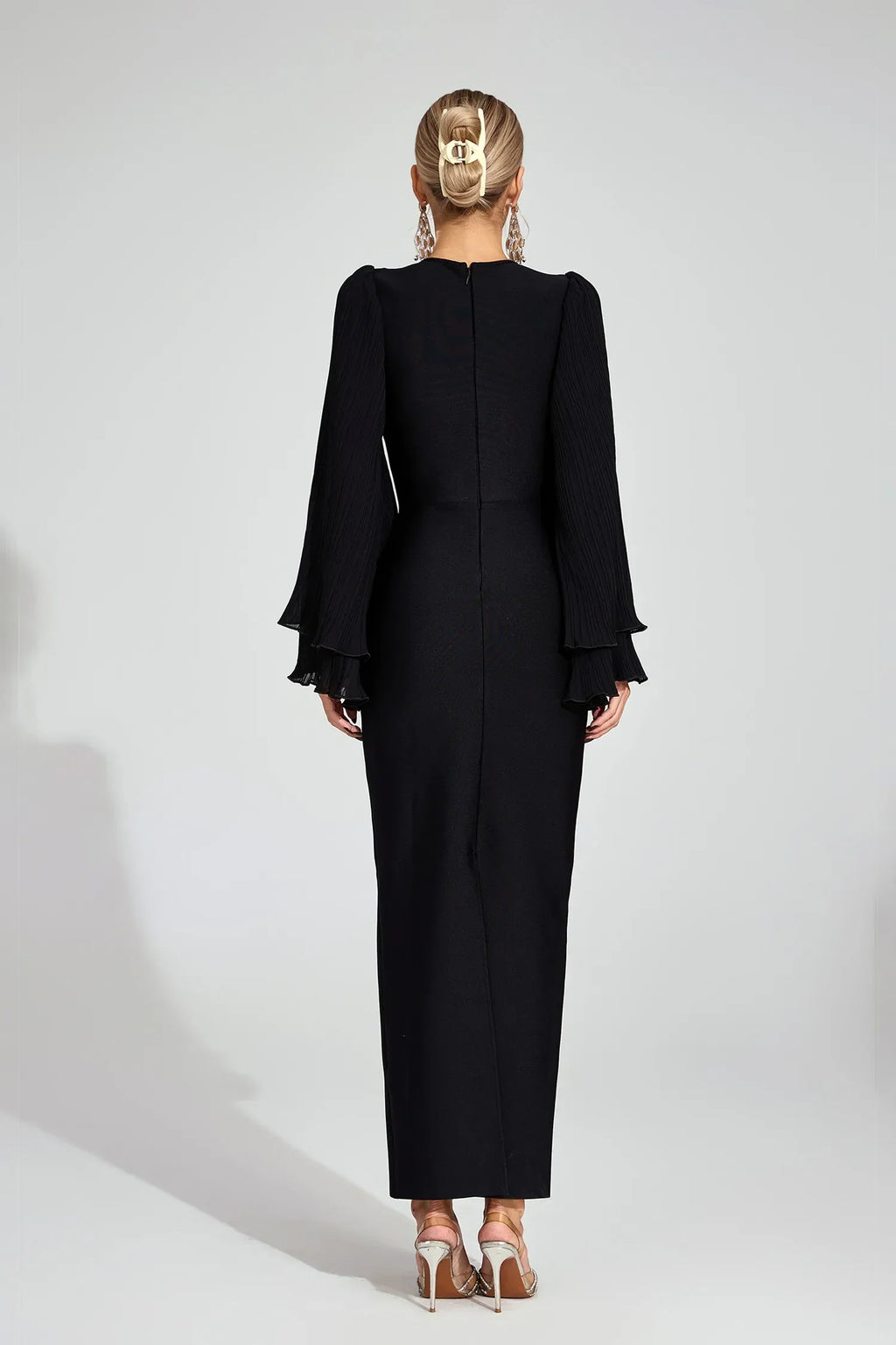 Aerin Siyah Bandaj Maxi Elbise