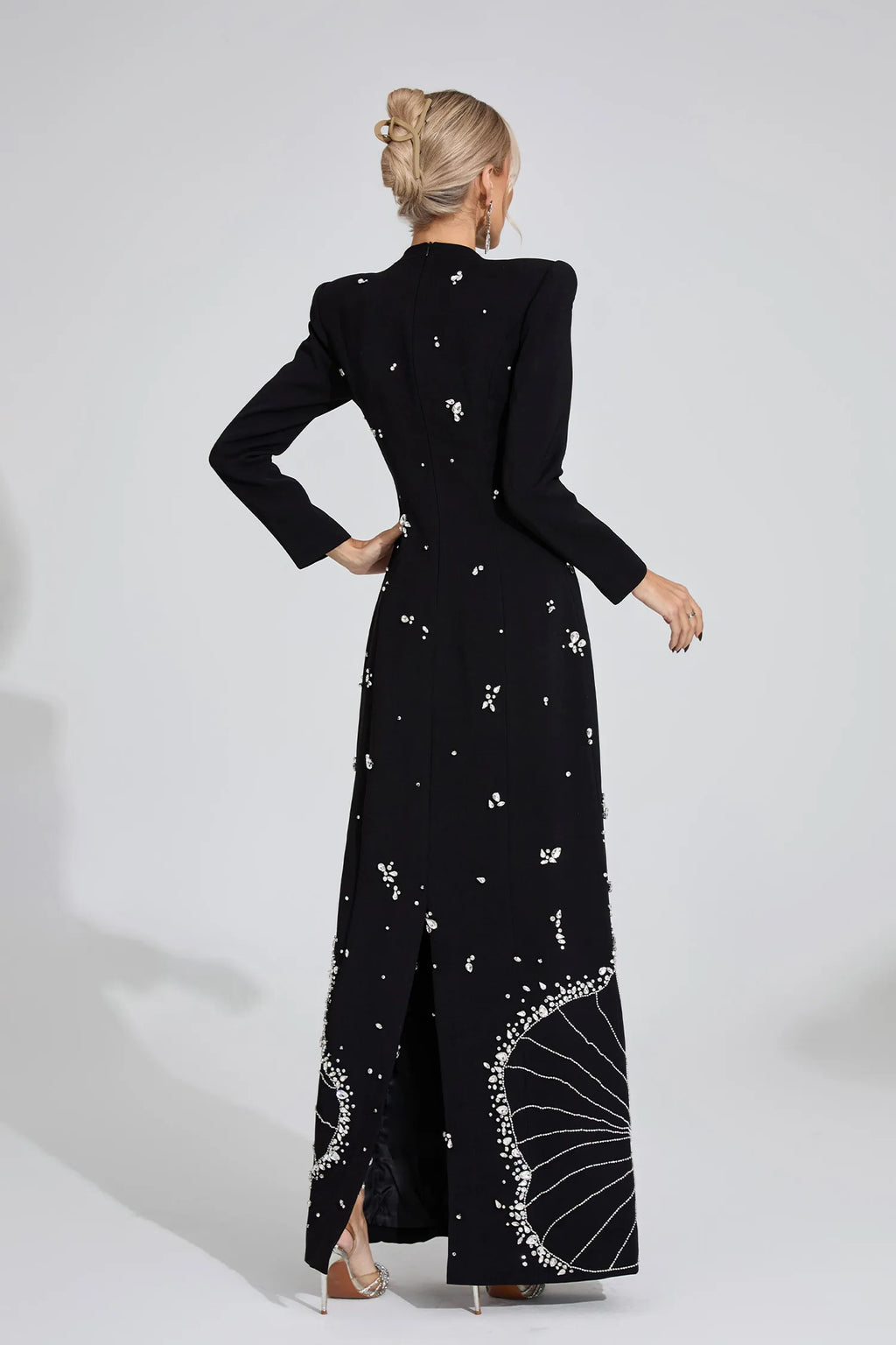 Ayten Siyah Elmas Maxi Elbise