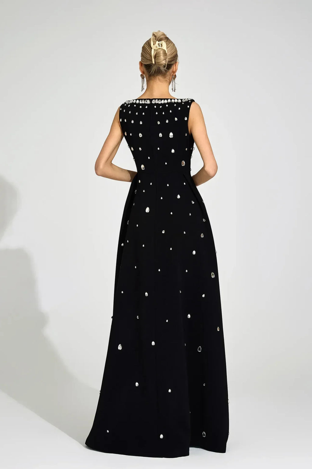Caelia Siyah Elmas Maxi Elbise