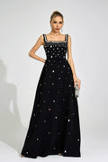 Caelia Siyah Elmas Maxi Elbise