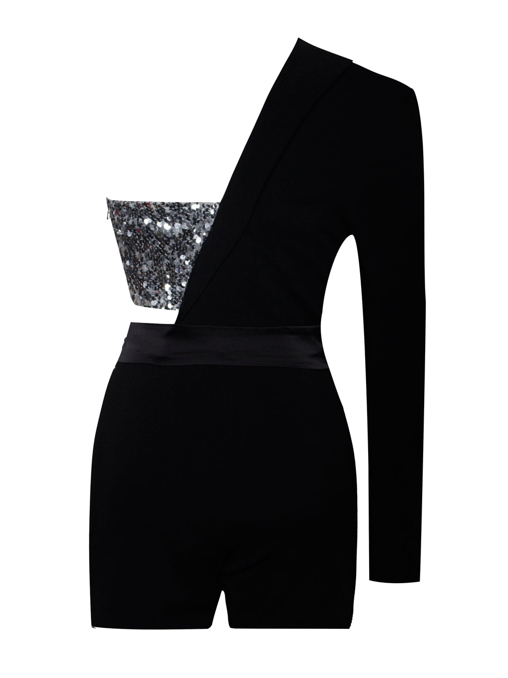 Nehir Payet Desenli Tek Kollu Blazer Tulum
