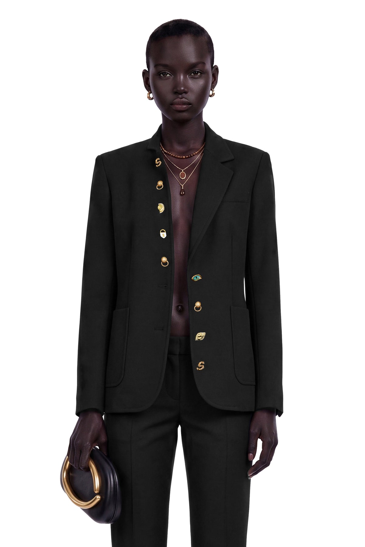 Rosalie Asimetrik Düğme Detaylı Blazer Ceket Siyah
