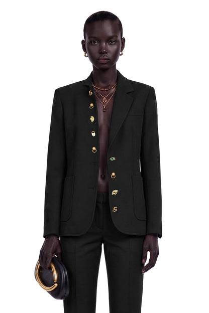 Rosalie Asimetrik Düğme Detaylı Blazer Ceket Siyah