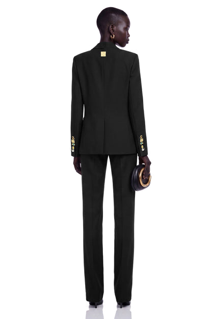 Rosalie Asimetrik Düğme Detaylı Blazer Ceket Siyah