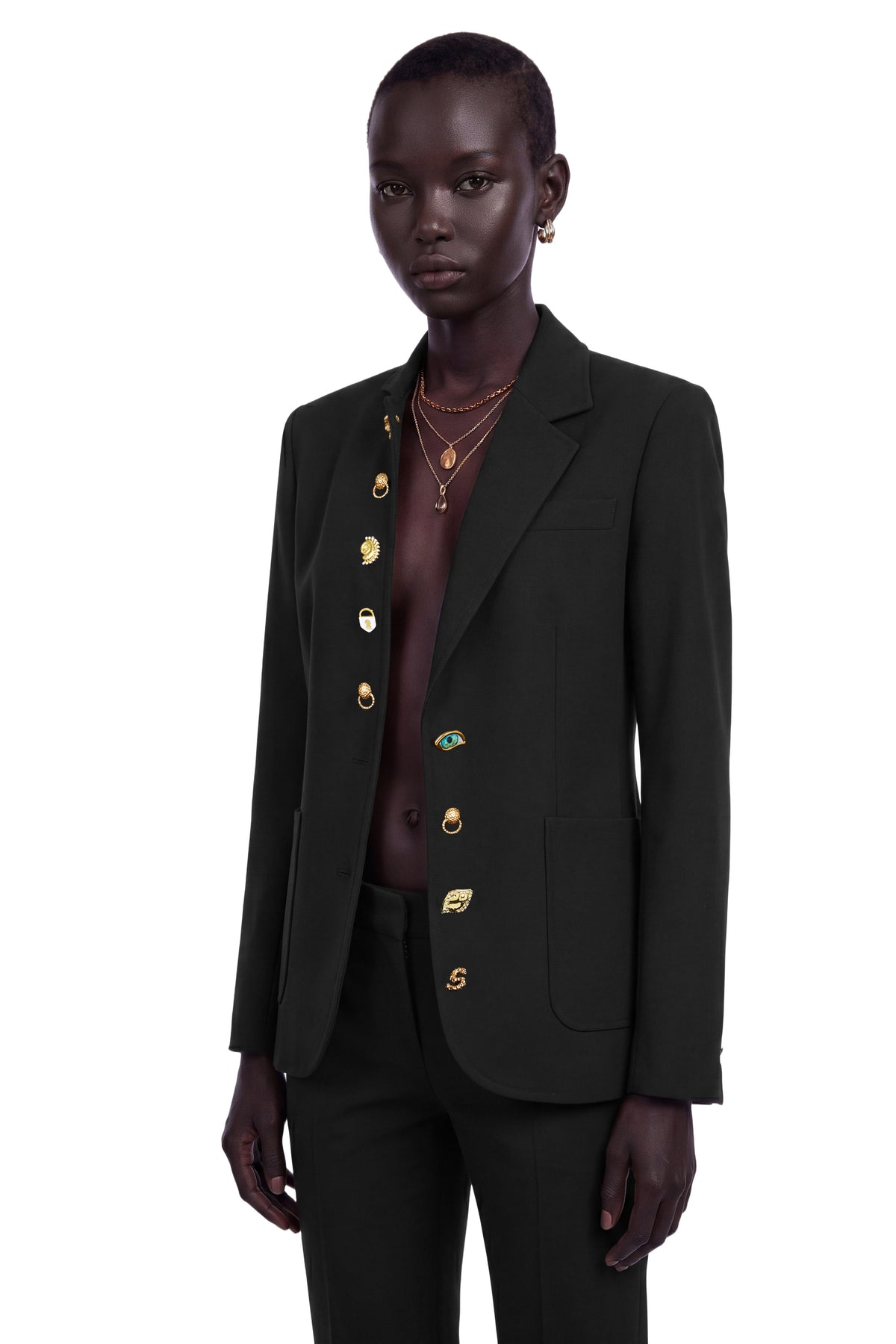 Rosalie Asimetrik Düğme Detaylı Blazer Ceket Siyah