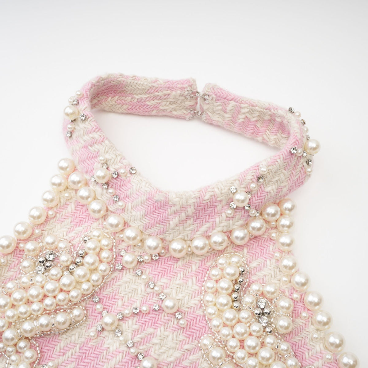 Capucine İncili Mini Elbise Pembe