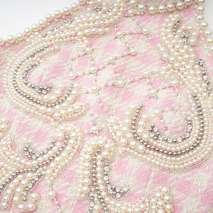 Capucine İncili Mini Elbise Pembe