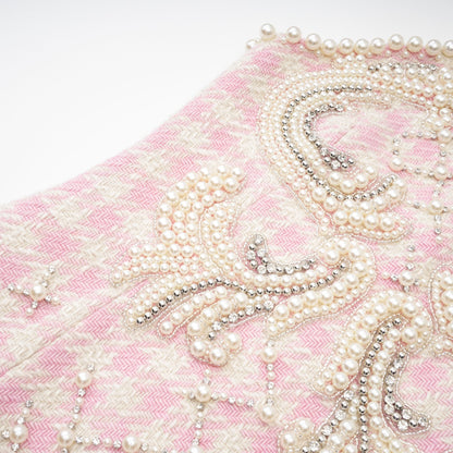 Capucine İncili Mini Elbise Pembe