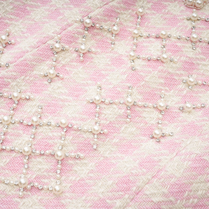 Capucine İncili Mini Elbise Pembe