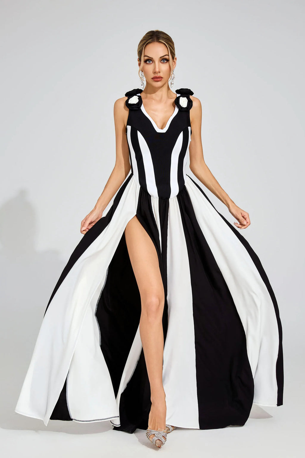 Vanessa Siyah Bandaj Maxi Elbise