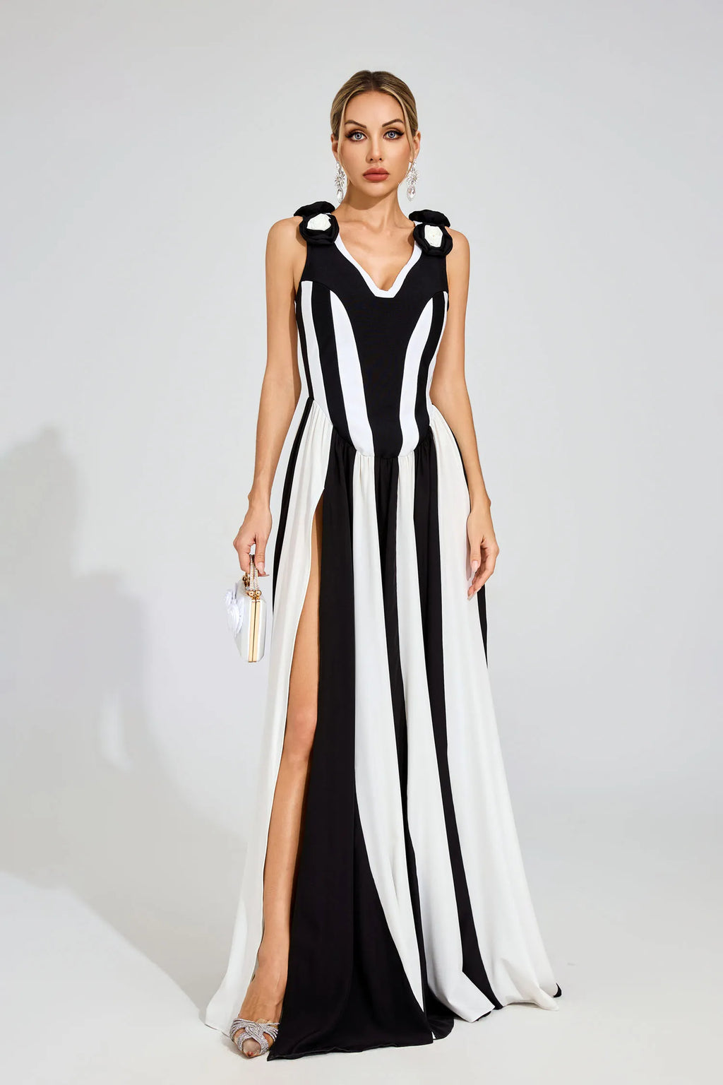 Vanessa Siyah Bandaj Maxi Elbise