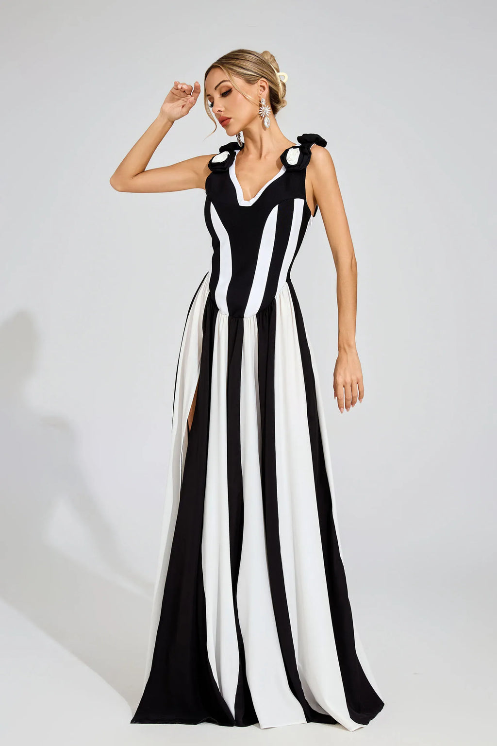 Vanessa Siyah Bandaj Maxi Elbise