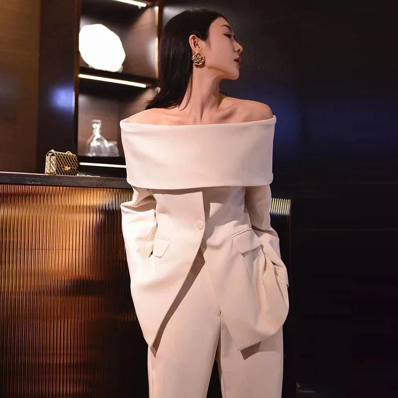 Kadınlar İçin Şık Düşük Omuz Blazer