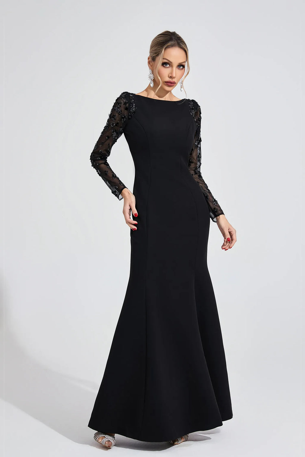 Loretta Siyah Elmas Maxi Elbise