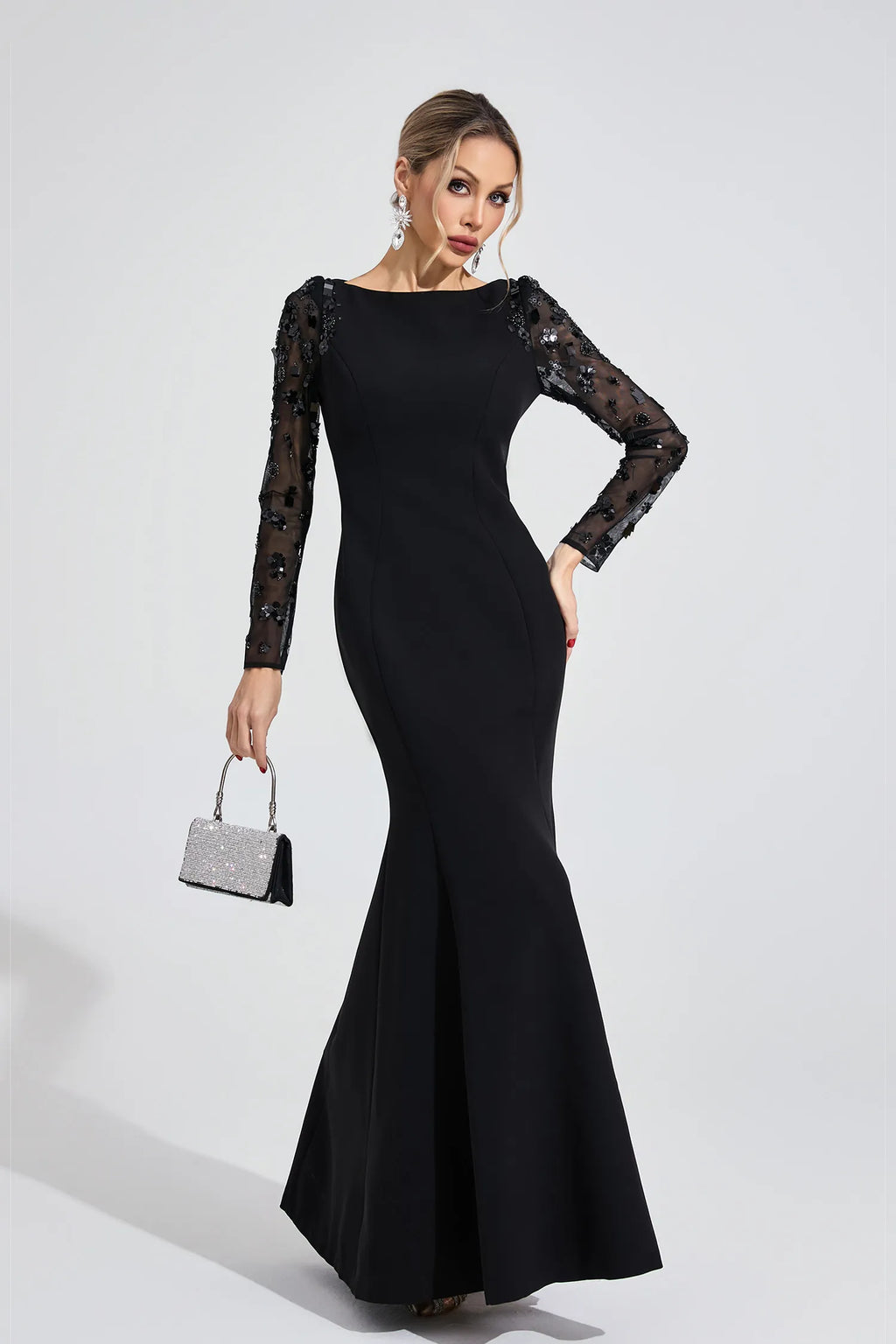 Loretta Siyah Elmas Maxi Elbise