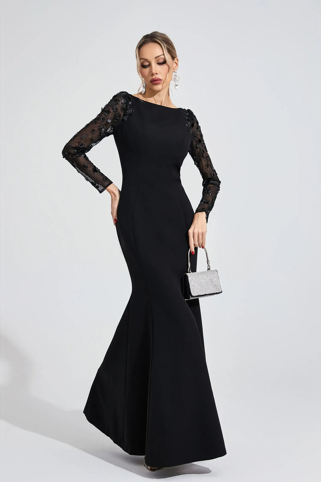 Loretta Siyah Elmas Maxi Elbise