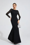 Loretta Siyah Elmas Maxi Elbise