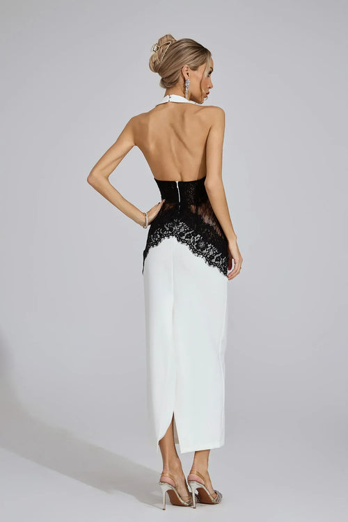 Arvessa Beyaz Halter Maxi Elbise