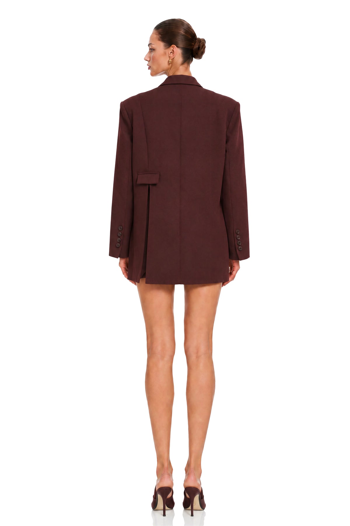 Seyran Yapısal Blazer Mini Elbise Bordo