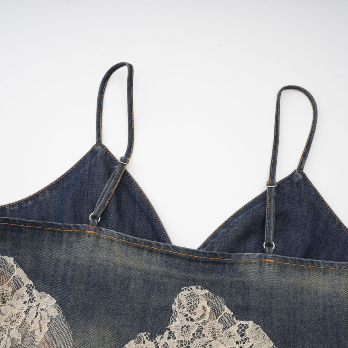 Sylvie Dantel Detaylı Denim Büstiyer ve Şort Takım Mavi