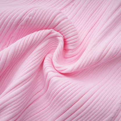 Thalya Dantel Detaylı Örme Midi Elbise Pembe